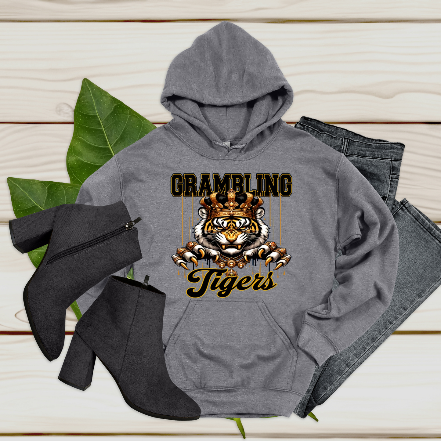 Grambling State University Tigers GSU Heather Grey Hoodie