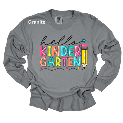 Teacher Spirit Apparel - Hello (Grade Level) - T-Shirt & Sweater (Comfort Colors)