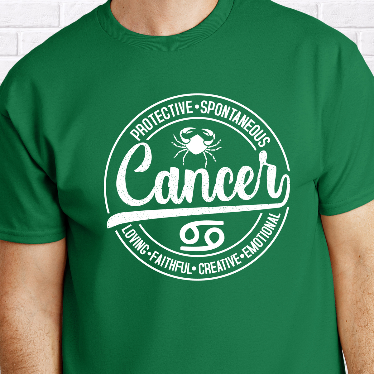 Cancer Zodiac T-Shirt : Celestial Charm Cancer Distressed Apparel