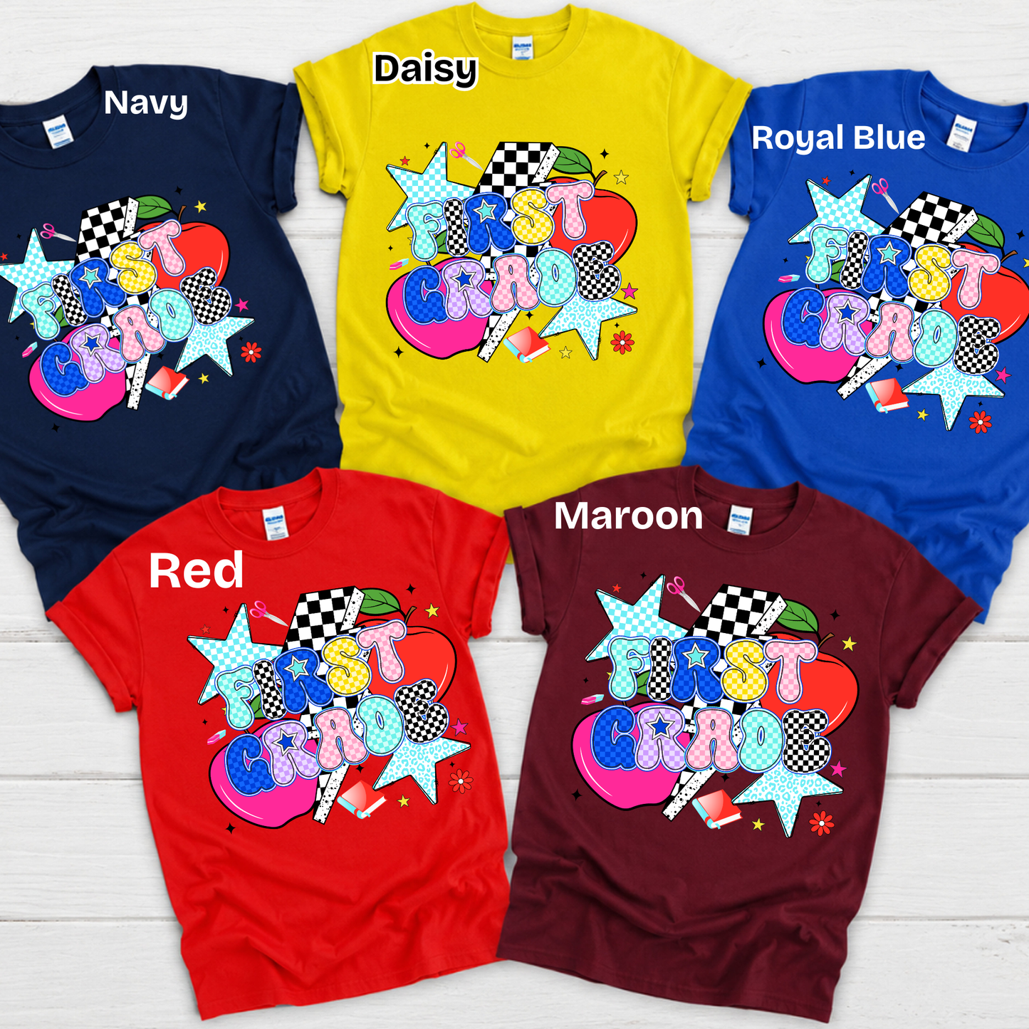 Custom "Retro Fun" School Spirit Apparel | Teacher, Staff & Student Grade Level