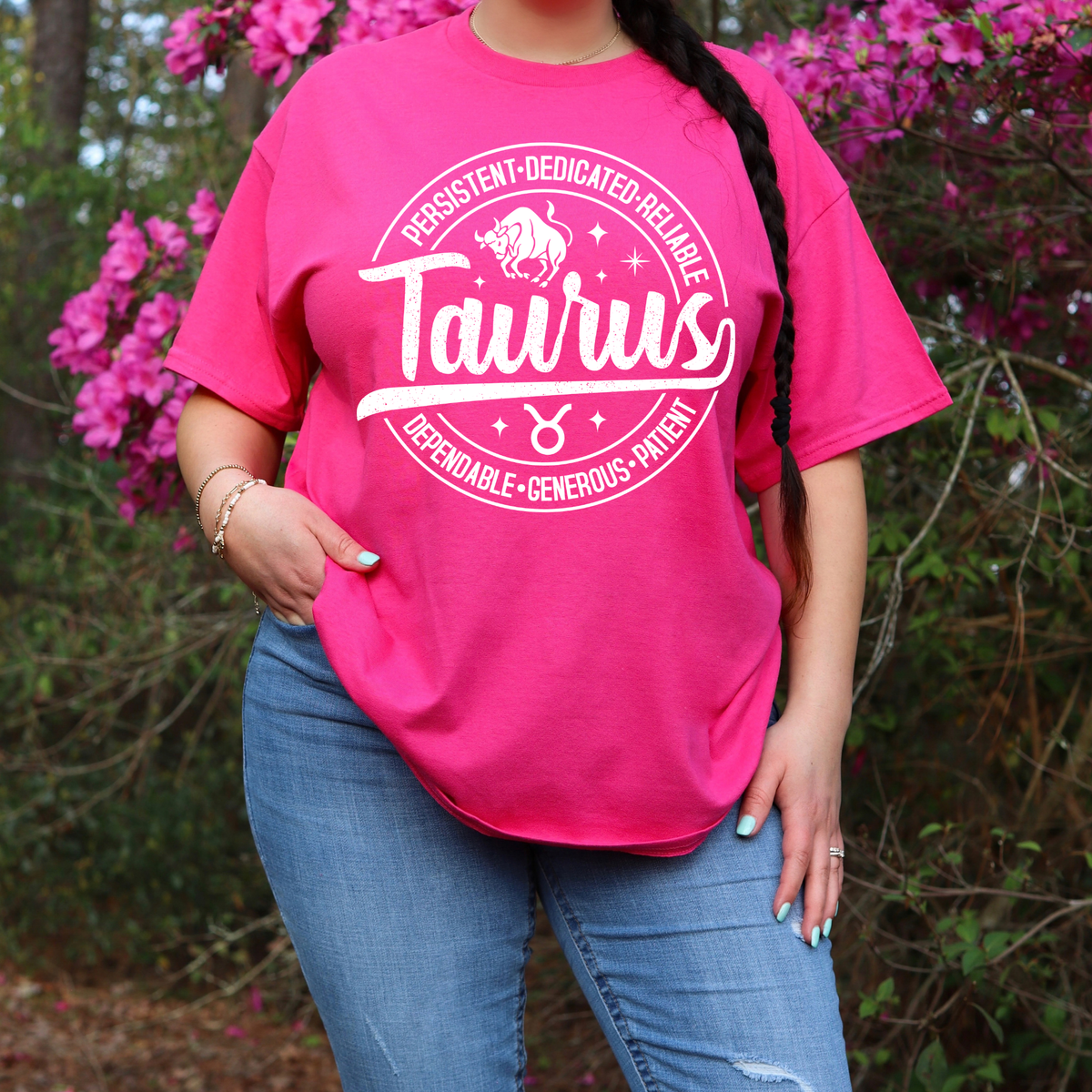 Taurus Zodiac T-Shirt : Celestial Charm Taurus Distressed Apparel