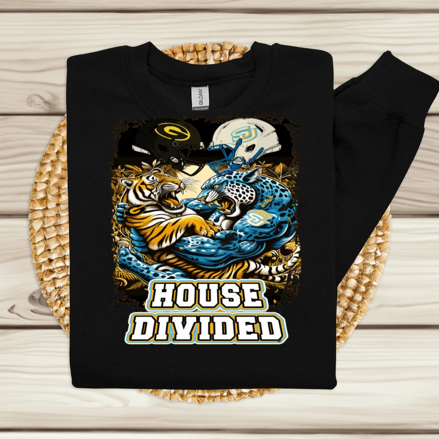 House Divided GSU Grambling State vs SU Southern University Bayou Classic 2024  Black Crewneck Sweater