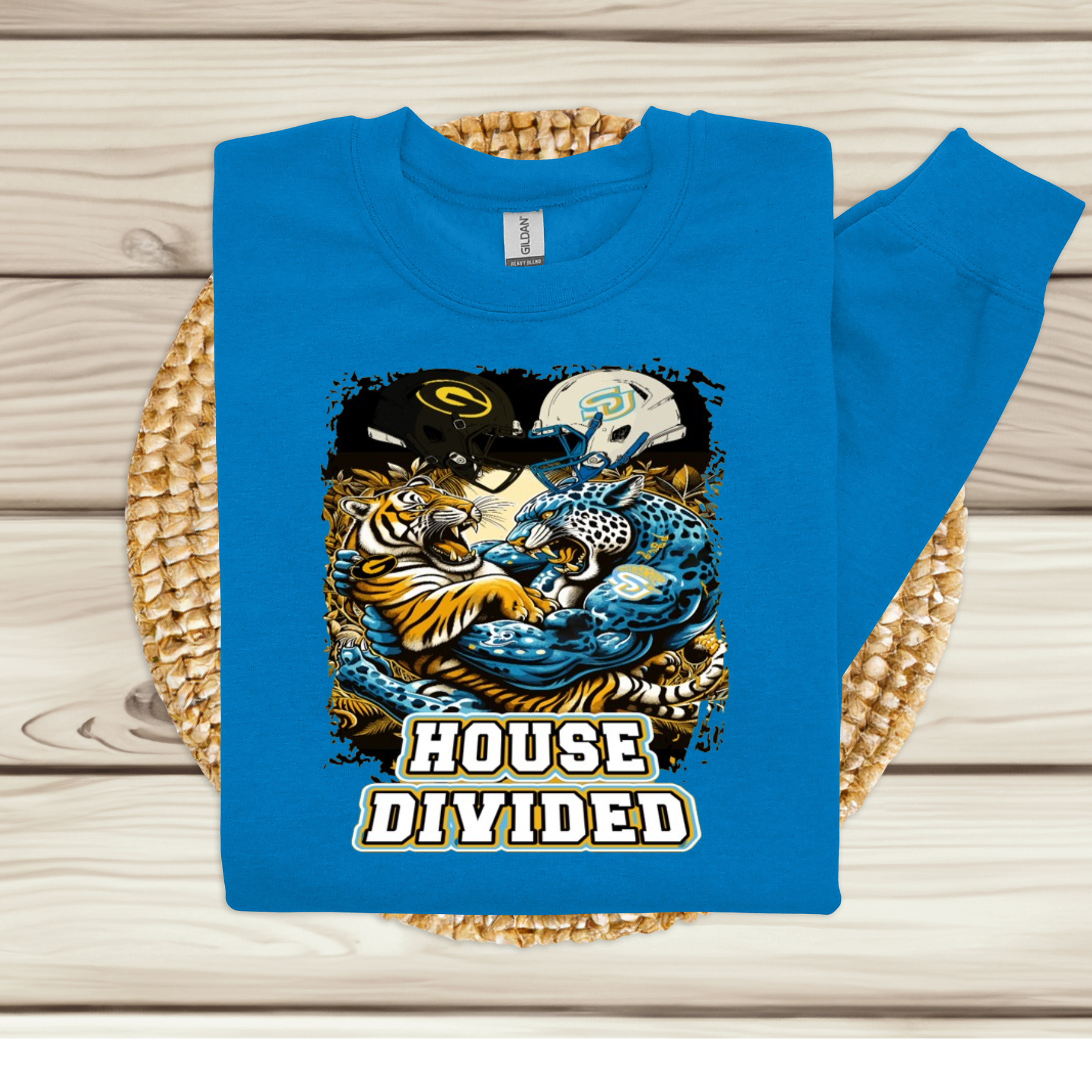 House Divided GSU Grambling vs SU Southern University Bayou Classic 2024 Sapphire Blue Crewneck Sweater