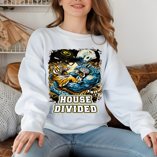 House Divided GSU Grambling State vs SU Southern University Bayou Classic 2024 White Crewneck Sweater