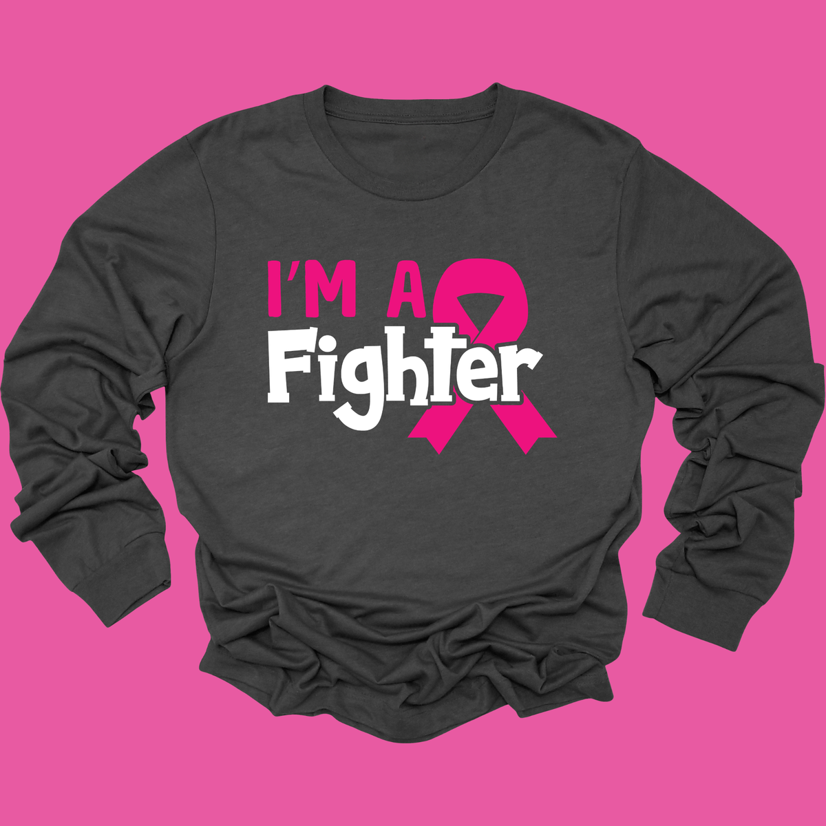 October Pink Ribbon Tee  "I'M A FIGHTER" Powerful Empowerment T-shirt