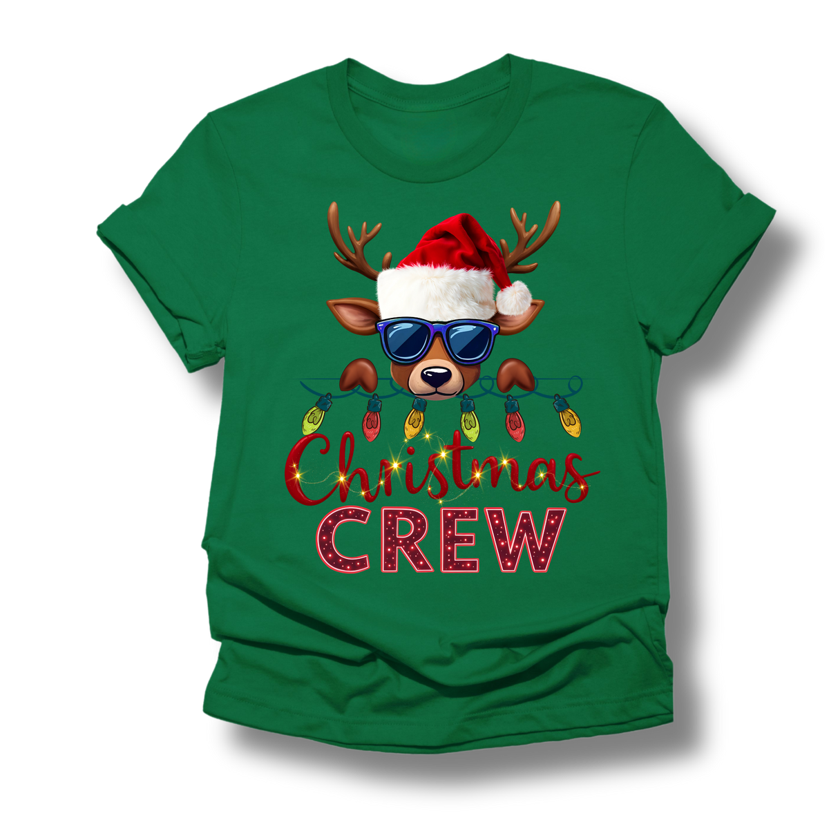 Custom Family Christmas Crew Shirts - Personalized Reindeer Matching Holiday Shirts