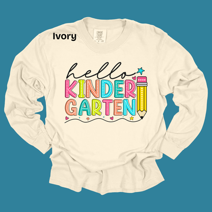 Teacher Spirit Apparel - Hello (Grade Level) - T-Shirt & Sweater (Comfort Colors)