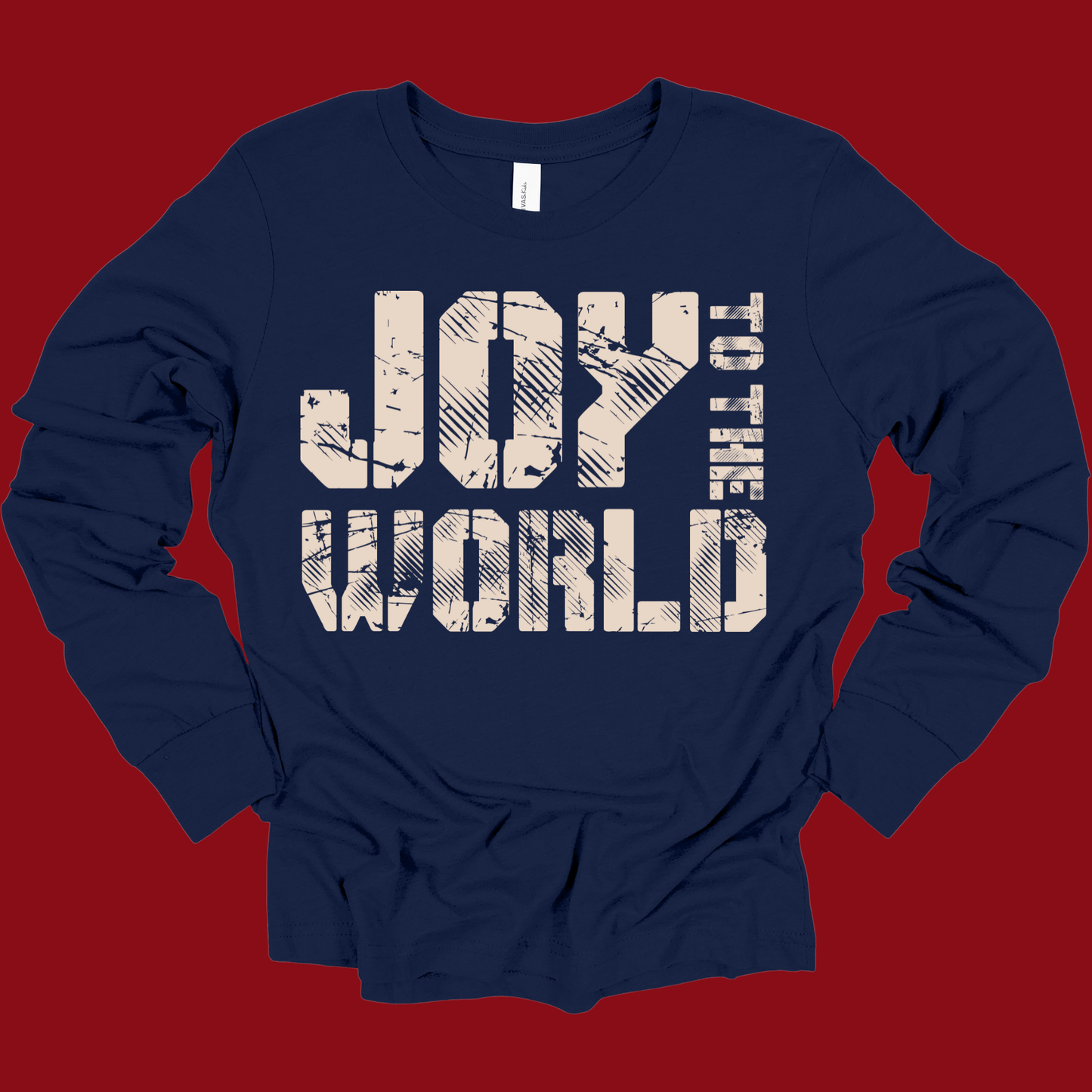 "Joy to the World" Grunge Christmas Shirt - Cozy Holiday Christmas Sweatshirt
