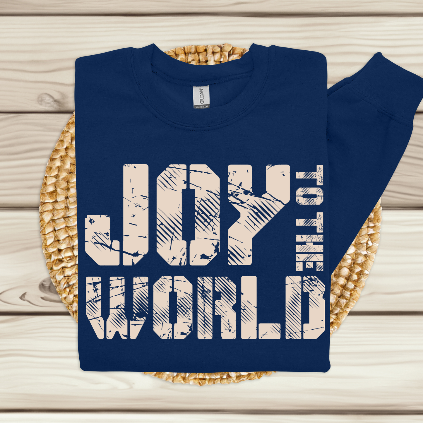 "Joy to the World" Grunge Christmas Shirt - Cozy Holiday Christmas Sweatshirt