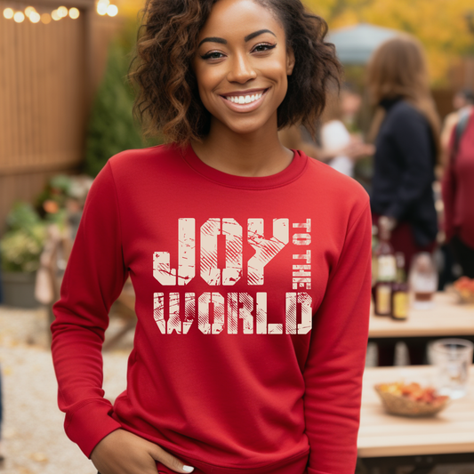 "Joy to the World" Grunge Christmas Shirt - Cozy Holiday Christmas Sweatshirt