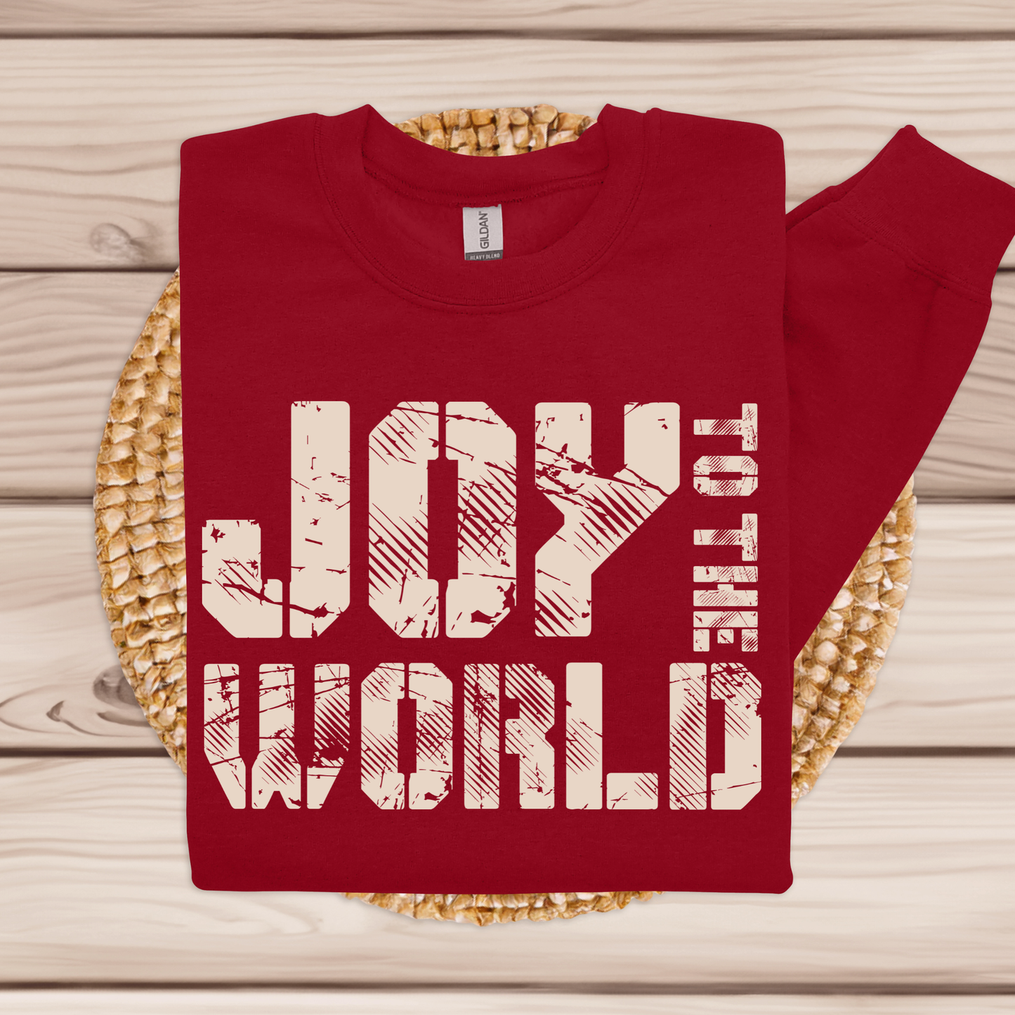 "Joy to the World" Grunge Christmas Shirt - Cozy Holiday Christmas Sweatshirt