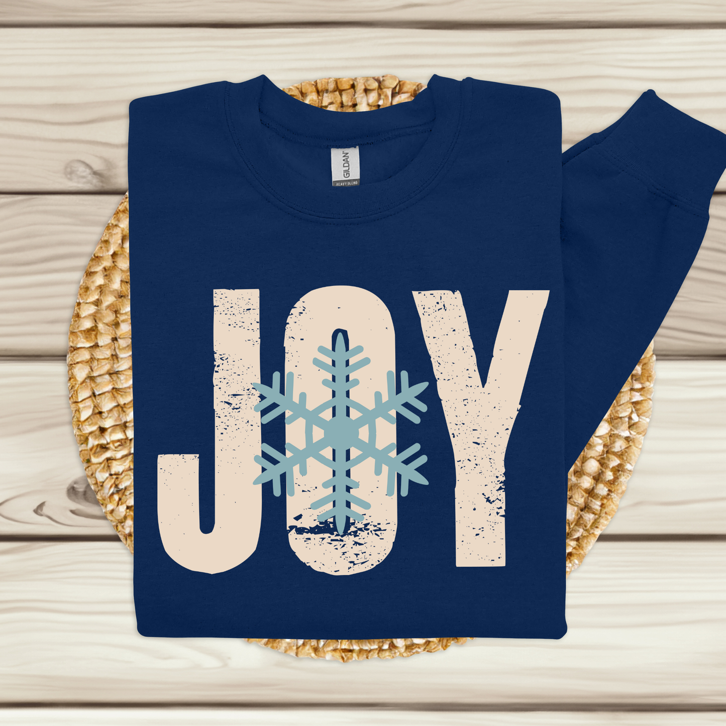 Joy Christmas Sweater - Joy Snowflake Cozy Christmas Crewneck Sweater