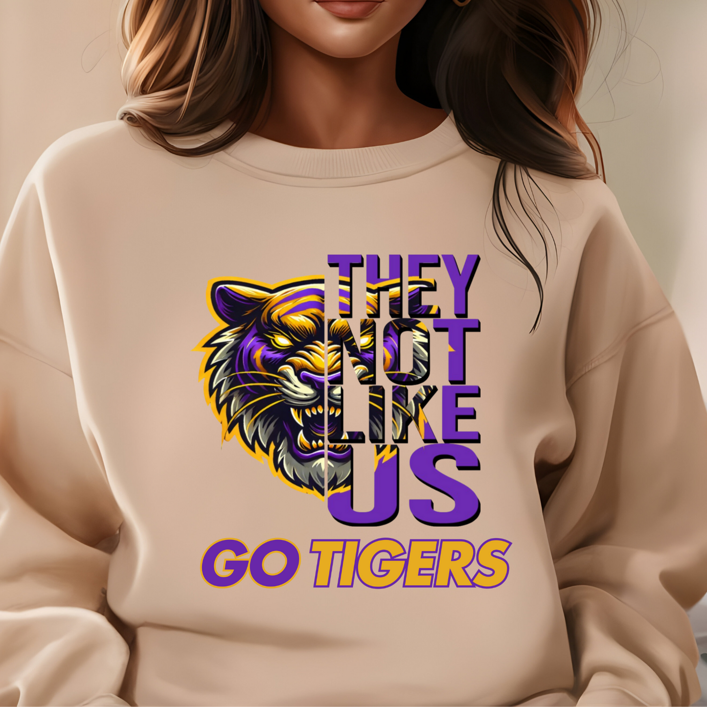 Geaux Tigers Go Tigers - They Not Like Us Go Tigers White Sweater Geaux LSU  Louisiana State University Tigers sweater