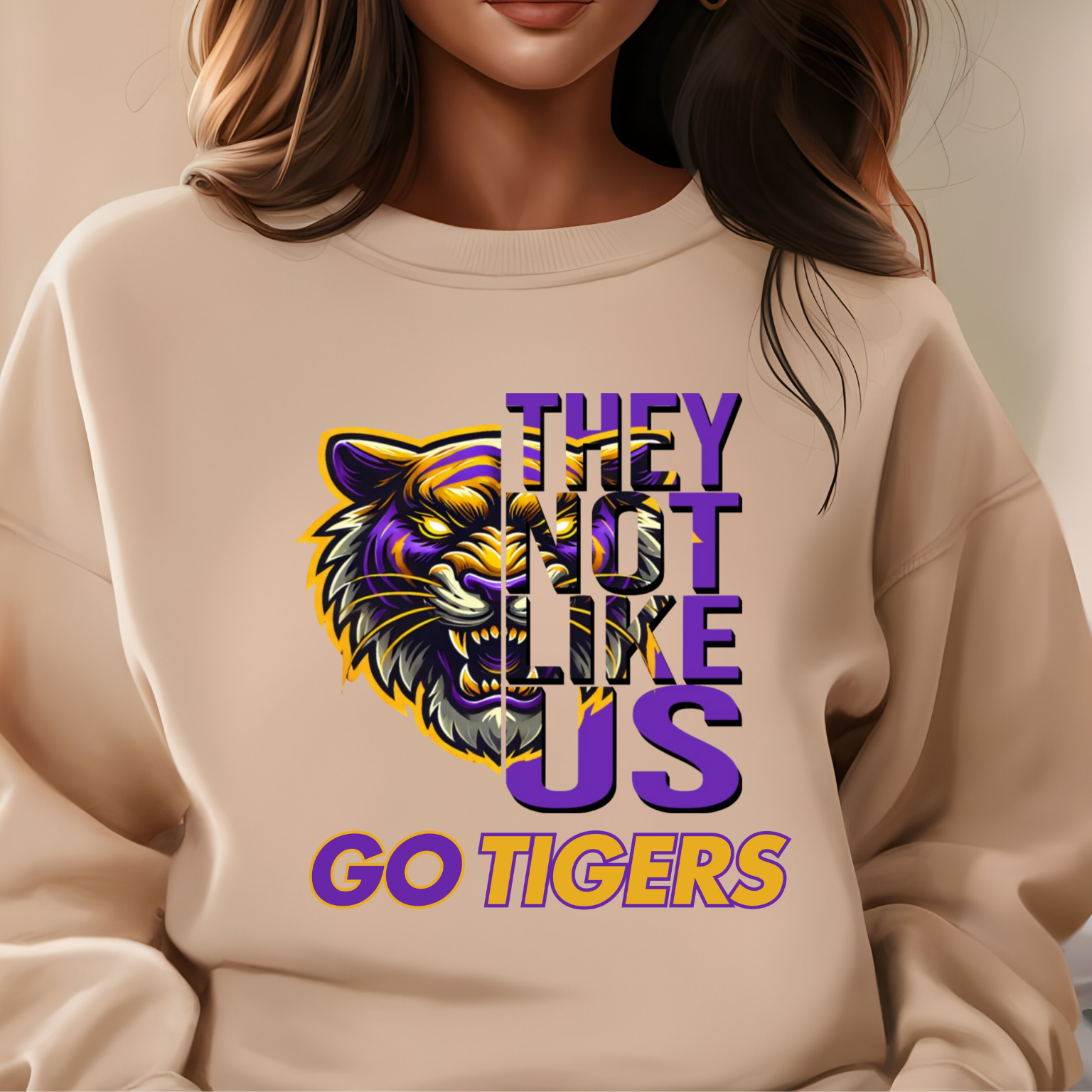 Geaux Tigers Go Tigers - They Not Like Us Go Tigers White Sweater Geaux LSU  Louisiana State University Tigers sweater