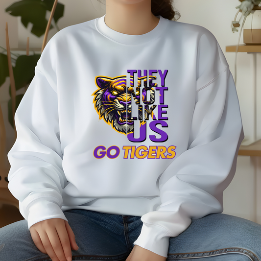Geaux Tigers Go Tigers - They Not Like Us Go Tigers White Sweater Geaux LSU  Louisiana State University Tigers sweater