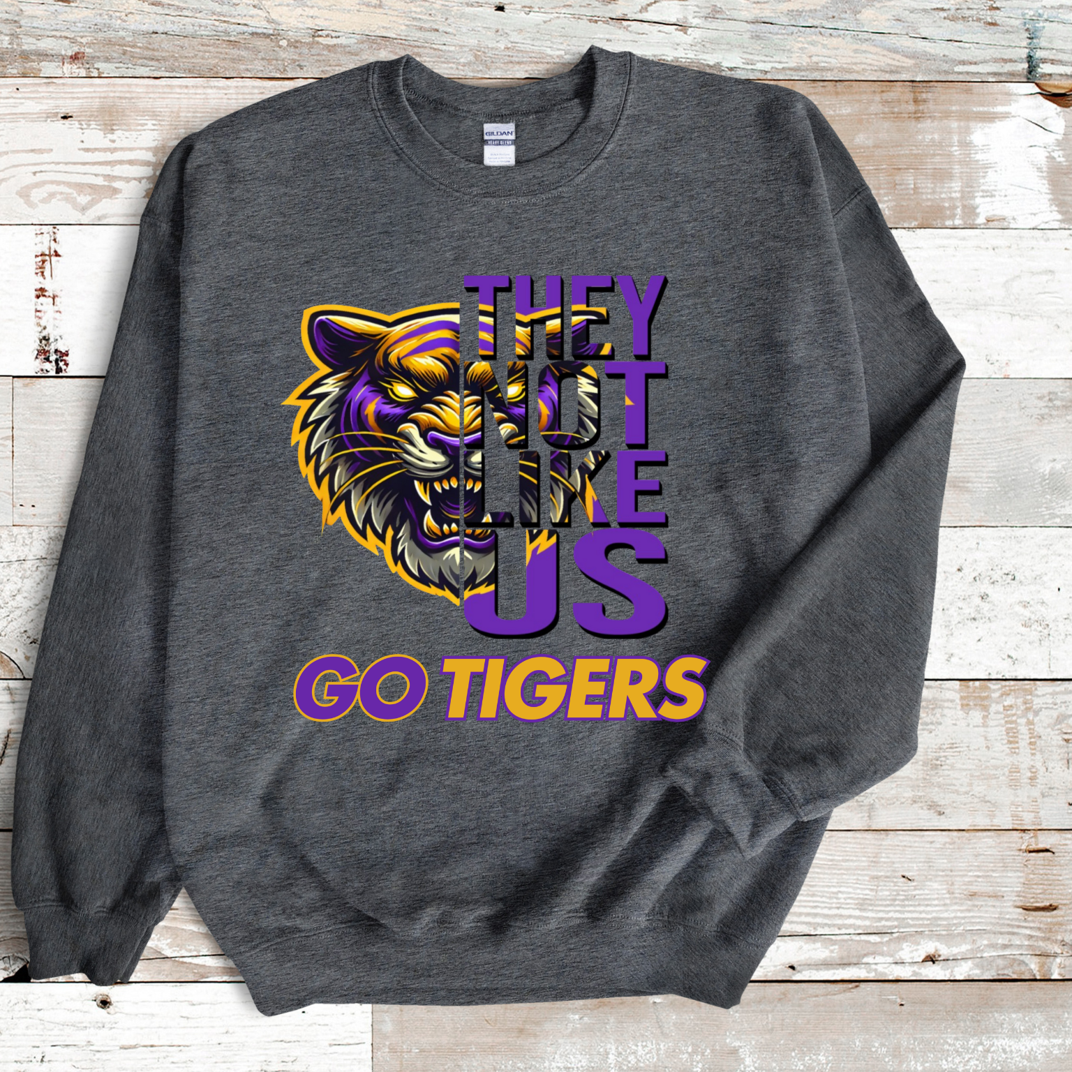 Geaux Tigers Go Tigers - They Not Like Us Go Tigers White Sweater Geaux LSU  Louisiana State University Tigers sweater