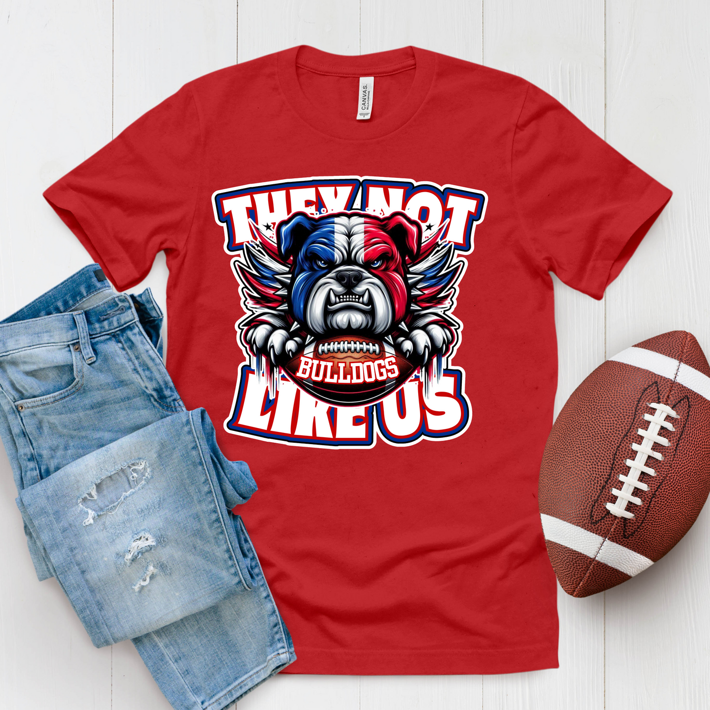 Louisiana Bulldogs Football T-Shirt - La Tech Bulldogs  "They Not Like Us" Game Day Tee