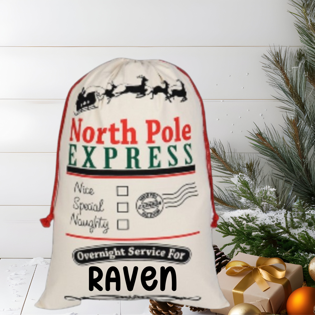 Personalized Christmas Sack, Canvas Christmas Bag, Santa Gift Sack, Holiday Gift Keepsake, Canvas Keepsake Bag, Holiday Canvas Gift Bag, Custom Holiday Gift Bag 