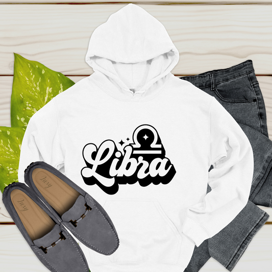 Libra Zodiac Hoodie - Retro Leo Horoscope Hoodie for Men & Women perfect for a personalized birthday gift