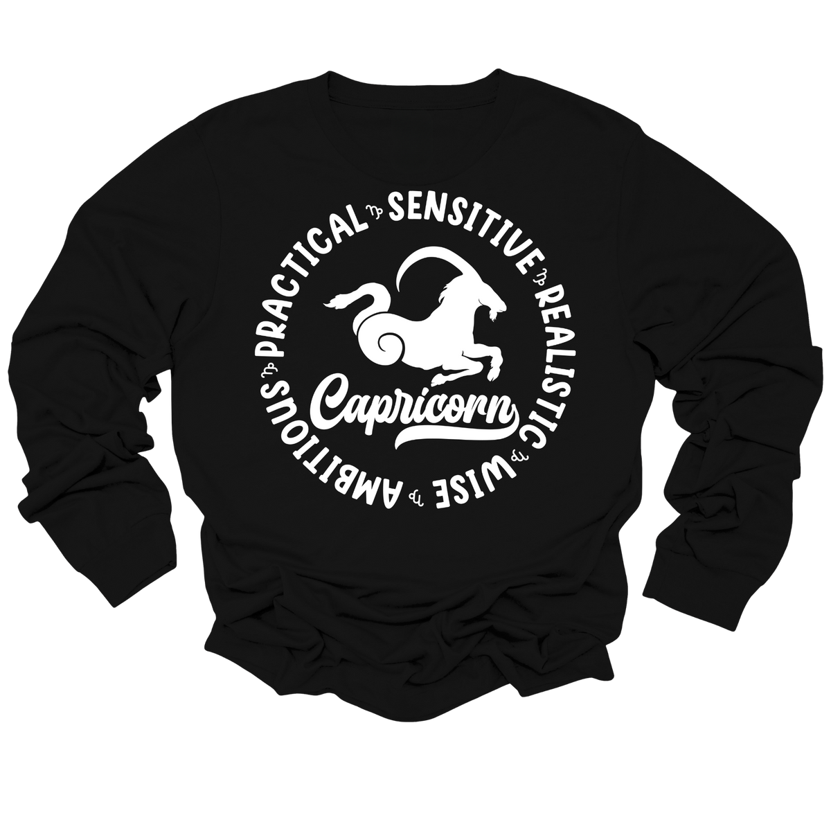 Capricorn Zodiac Shirt - Astrology Apparel, Crewneck, Long Sleeve, and Hoodie
