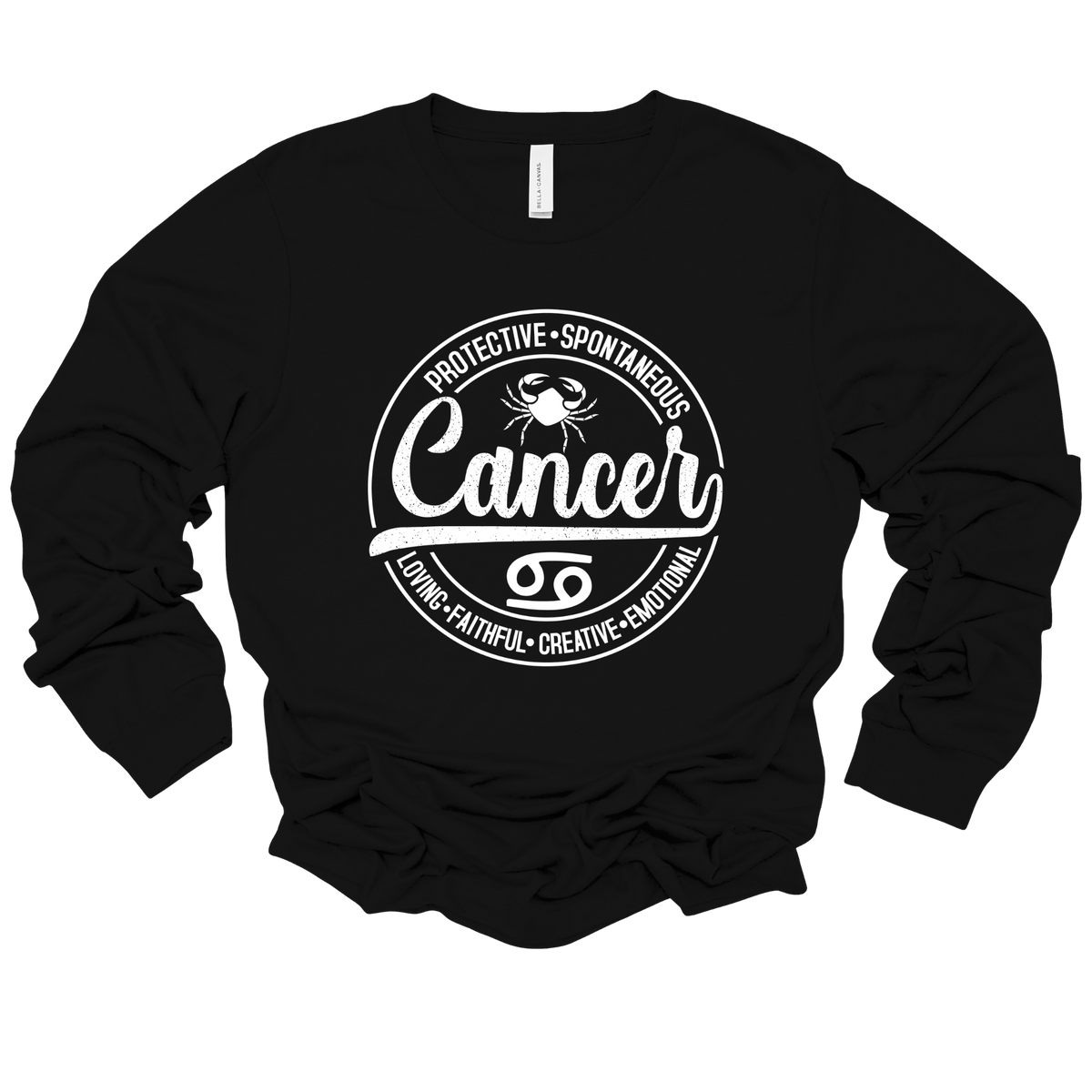 Cancer Zodiac T-Shirt : Celestial Charm Cancer Distressed Apparel