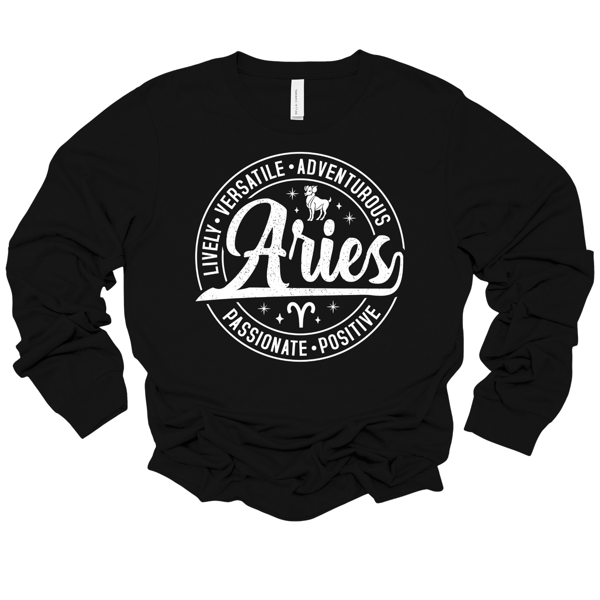 Aries Zodiac T-Shirt : Celestial Charm Aries Distressed Apparel