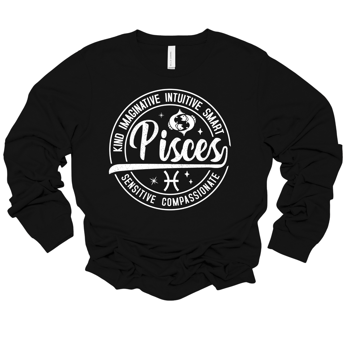 Pisces Zodiac T-Shirt : Celestial Charm Pisces Distressed Apparel