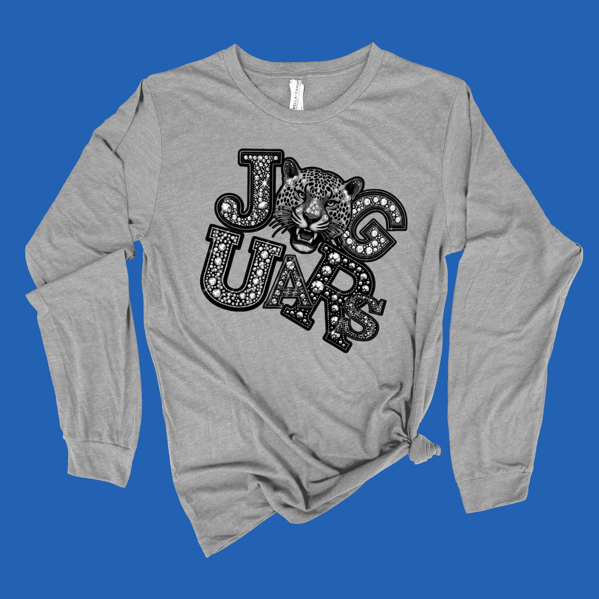 Jaguar Spirit Shirt - Sparkly Bling Jaguar Faux Rhinestone Mascot T-shirt