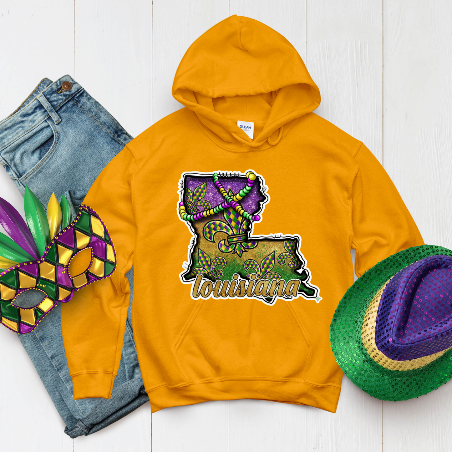 Louisiana State Mardi Gras Shirt - Festive New Orleans Carnival Vibes Tee - Fat Tuesday Tshirt