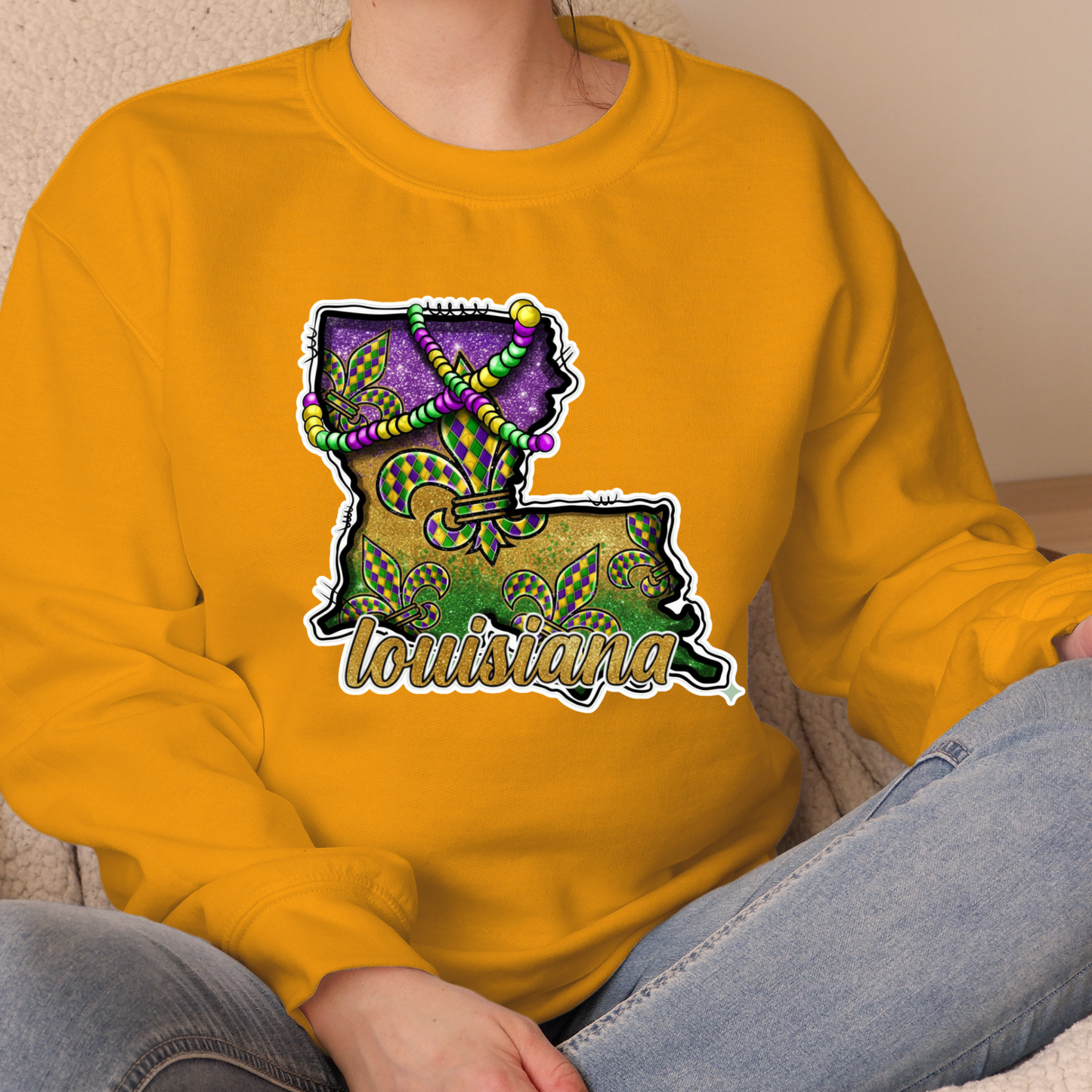 Louisiana State Mardi Gras Shirt - Festive New Orleans Carnival Vibes Tee - Fat Tuesday Tshirt