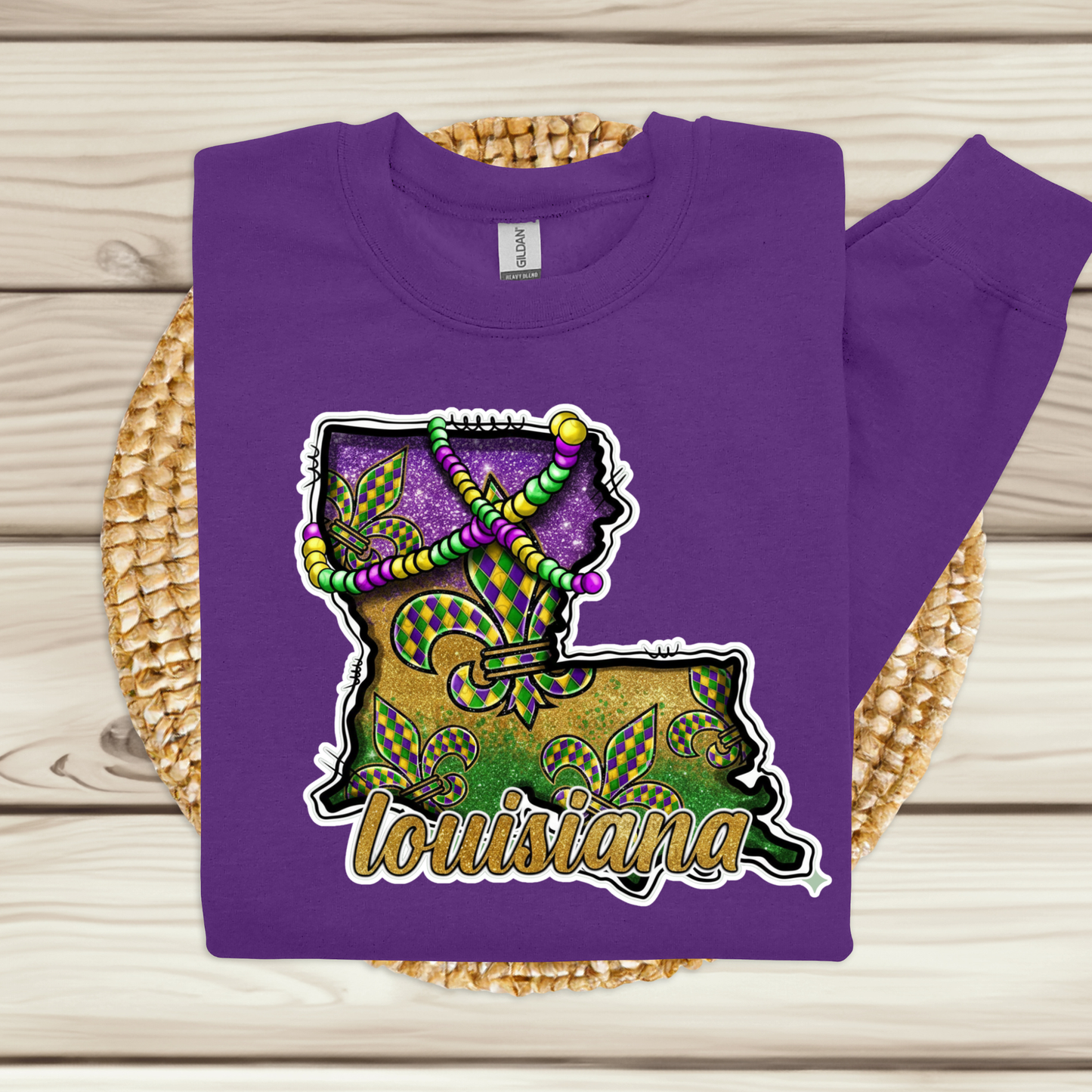 Louisiana State Mardi Gras Shirt - Festive New Orleans Carnival Vibes Tee - Fat Tuesday Tshirt