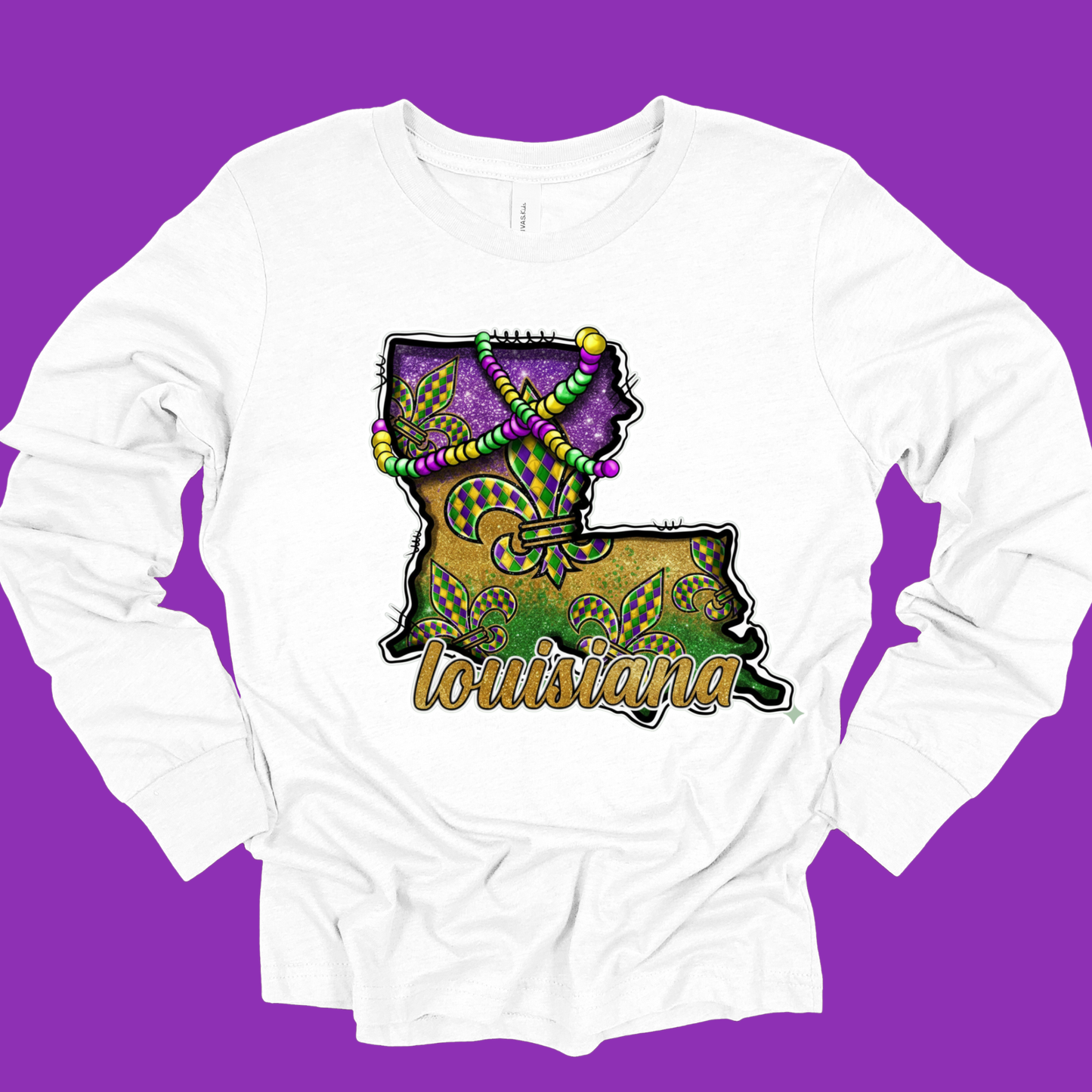 Louisiana State Mardi Gras Shirt - Festive New Orleans Carnival Vibes Tee - Fat Tuesday Tshirt