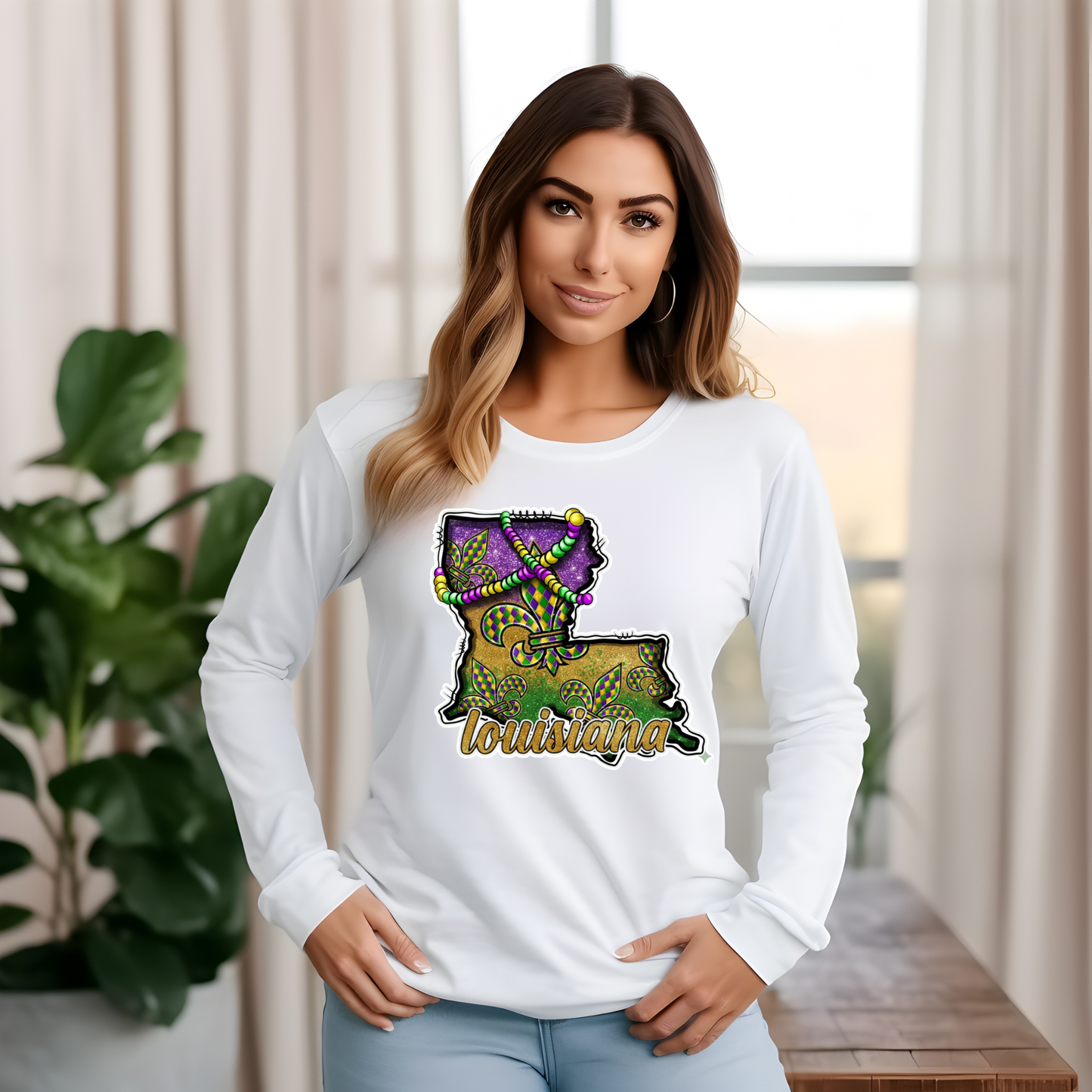 Louisiana State Mardi Gras Shirt - Festive New Orleans Carnival Vibes Tee - Fat Tuesday Tshirt
