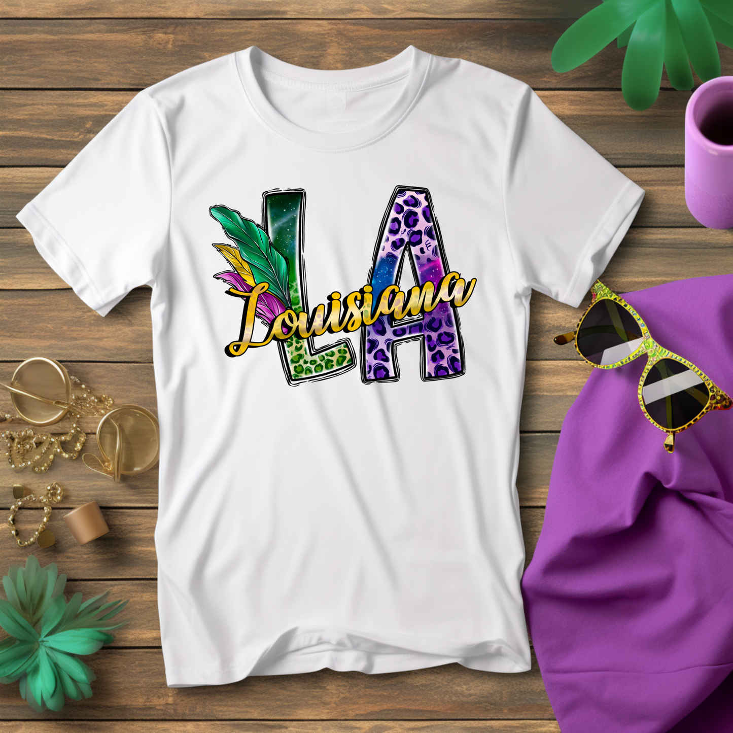 Mardi Gras Shirt -  Louisiana Doodle Mardi Gras Tee, Sweater, or Hoodie