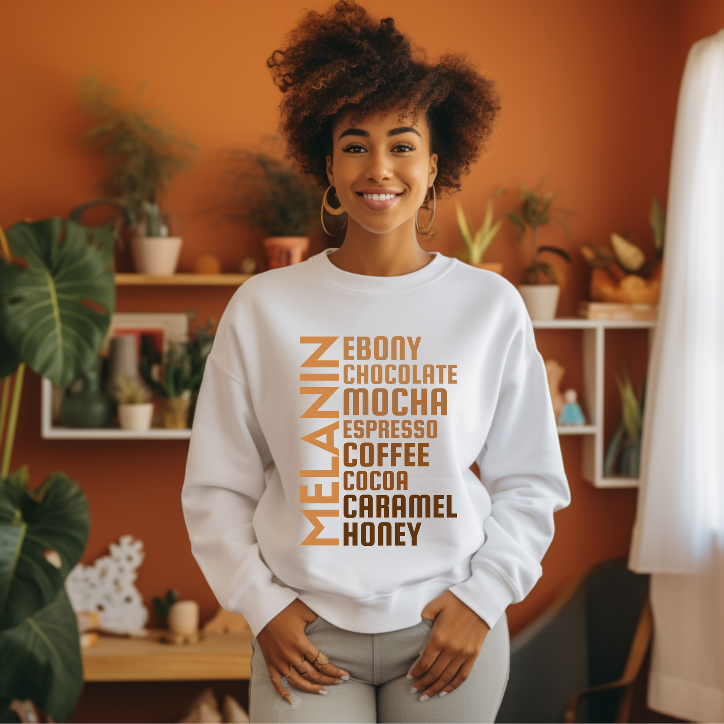 MELANIN Women's Sweatshirt - Embracing Melanin Self-Love to encourage Diversity in Fashion with an Empowerment sweatshirt
