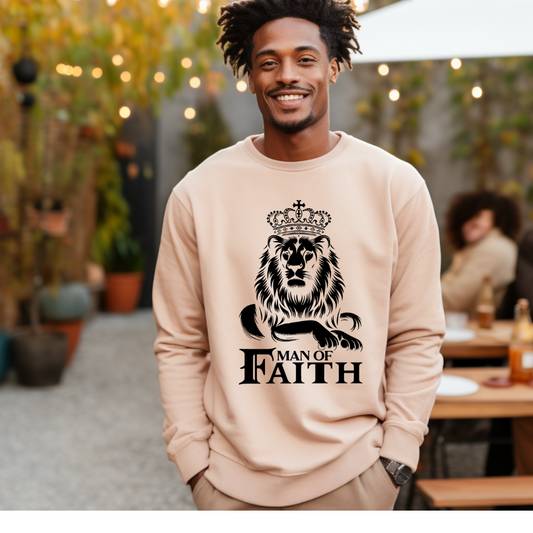 Man of Faith Sweater, Christian Faith Shirt, Inspirational Faith Sweater, Religious Men's Sweater, Christian Men's Shirt, Spiritual Man Sweater, Lion of Judah