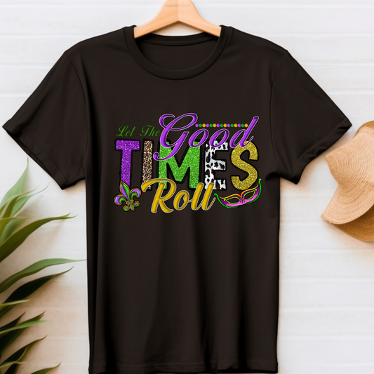 Mardi Gras Shirt - Let the Good Times Roll Mardi Gras T-Shirt black shirt