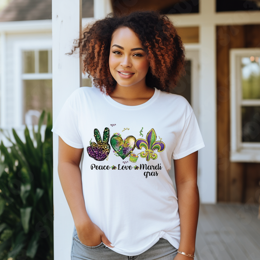 Mardi Gras Shirt Peace Love Mardi Gras Perfect Mardi Gras Watching Parade Shirt