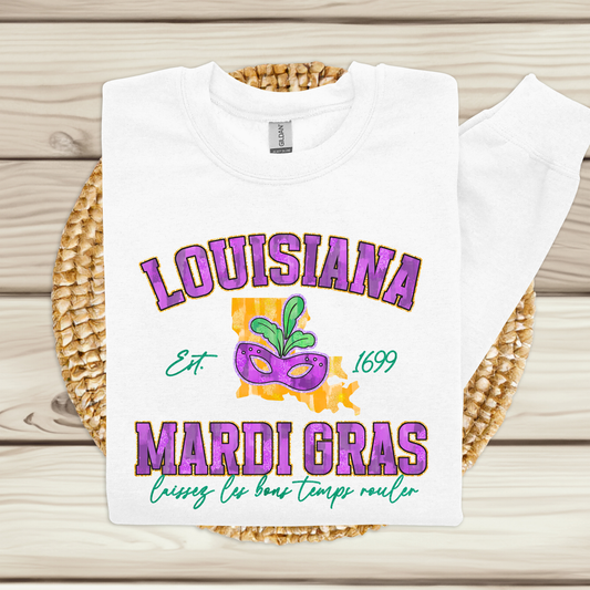 Mardi Gras Sweatshirt - Louisiana Laissez Les Bons Temps Rouler Festive Sweater