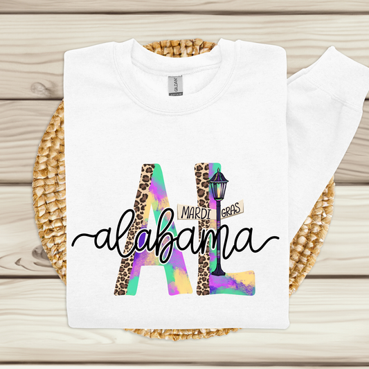 Mardi Gras Sweatshirt - Mardi Gras Alabama Festive Sweater