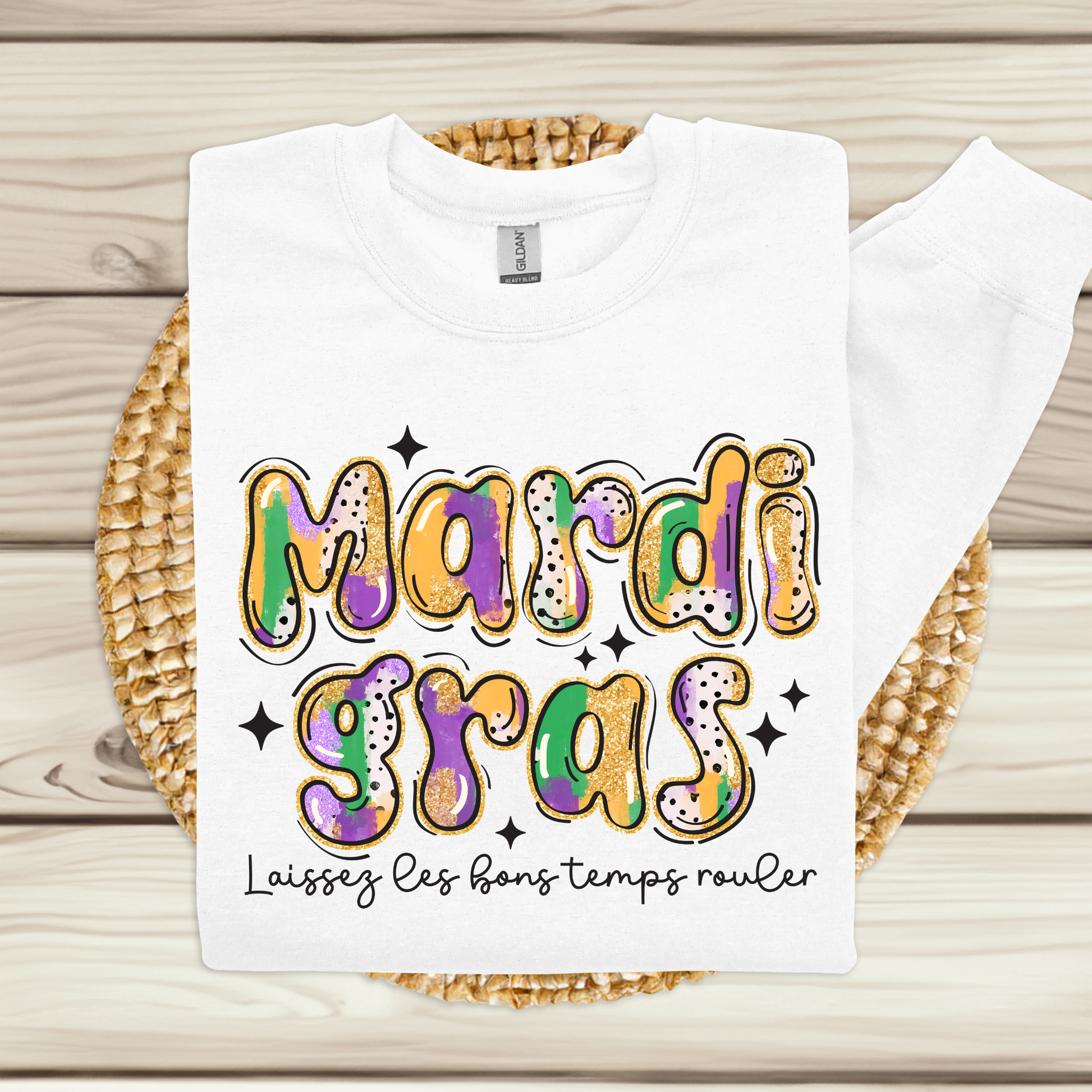 Mardi Gras Sweatshirt - Mardi Gras Let the Good Times Roll Sweater Mardi Gras Laissez Les Bons Temps Rouler 