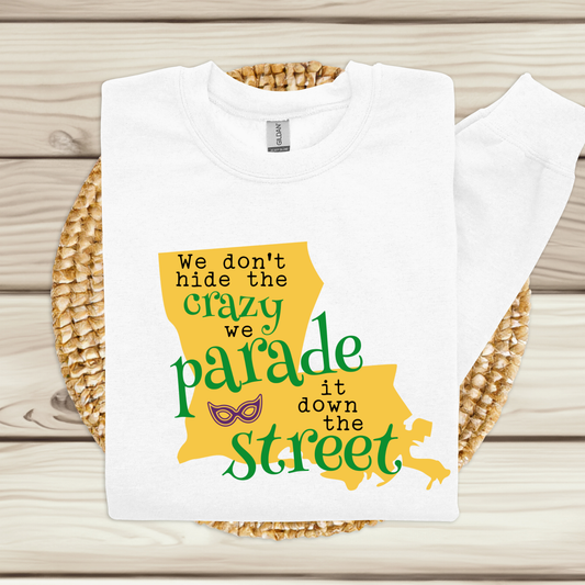 Mardi Gras Sweatshirt - Mardi Gras Louisiana Festive Sweater