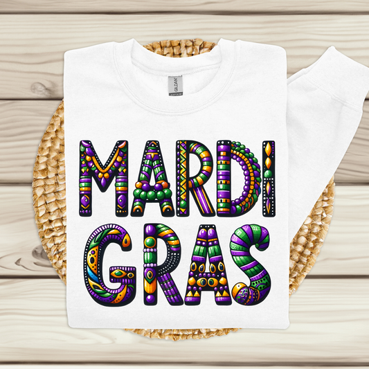 Mardi Gras Sweatshirt - Mardi Gras Zulu Festive Sweater