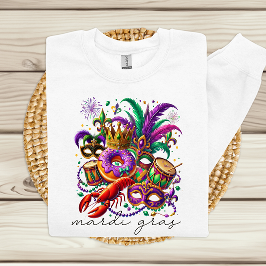 Mardi Gras Women's Sweatshirt - Mardi Gras Celebrations Sweater perfect new orleans or mobile alabama.