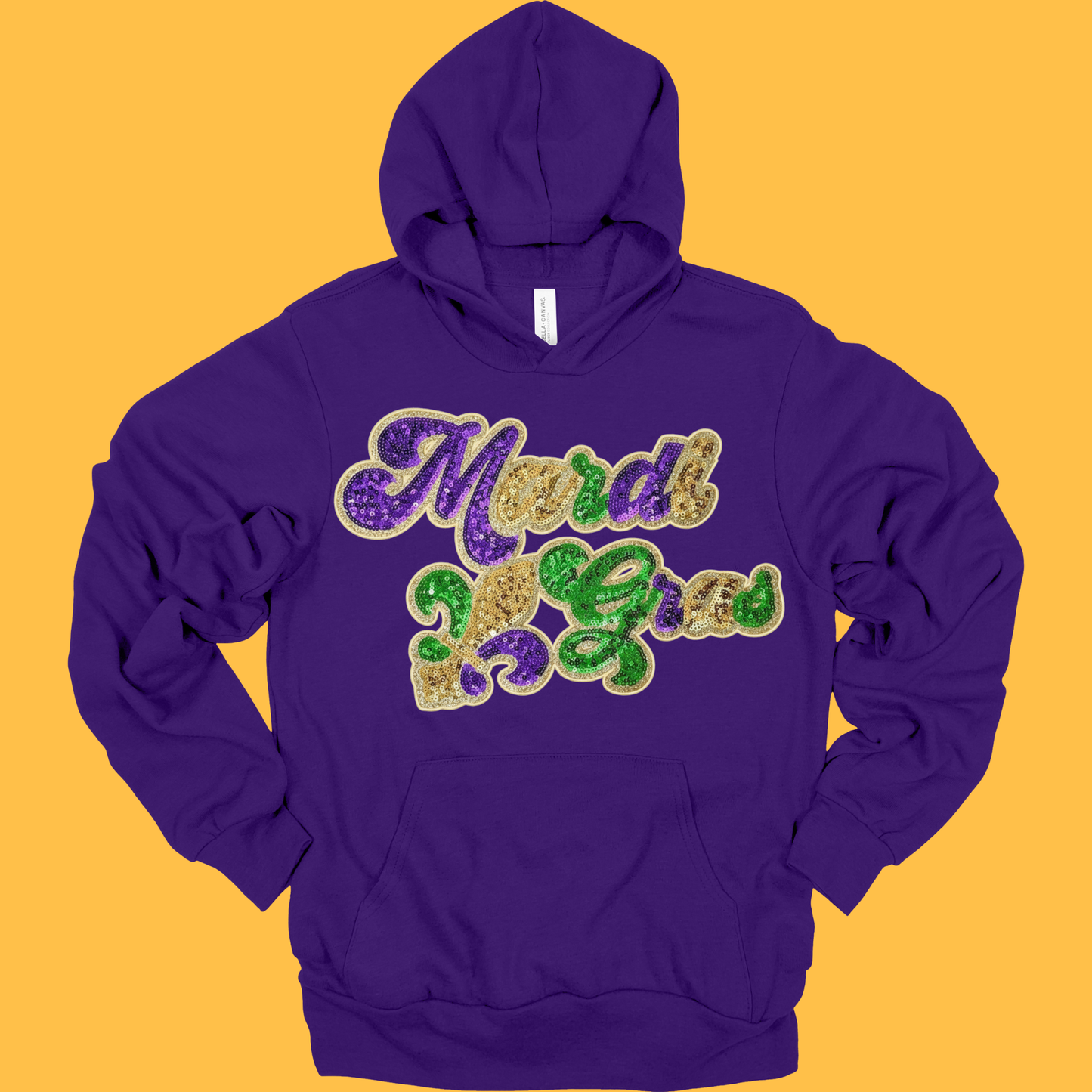 Mardi Gras Sequin Glitter Shirt - Women's Sequin Glitter Patch Sweatshirt or Hoodie