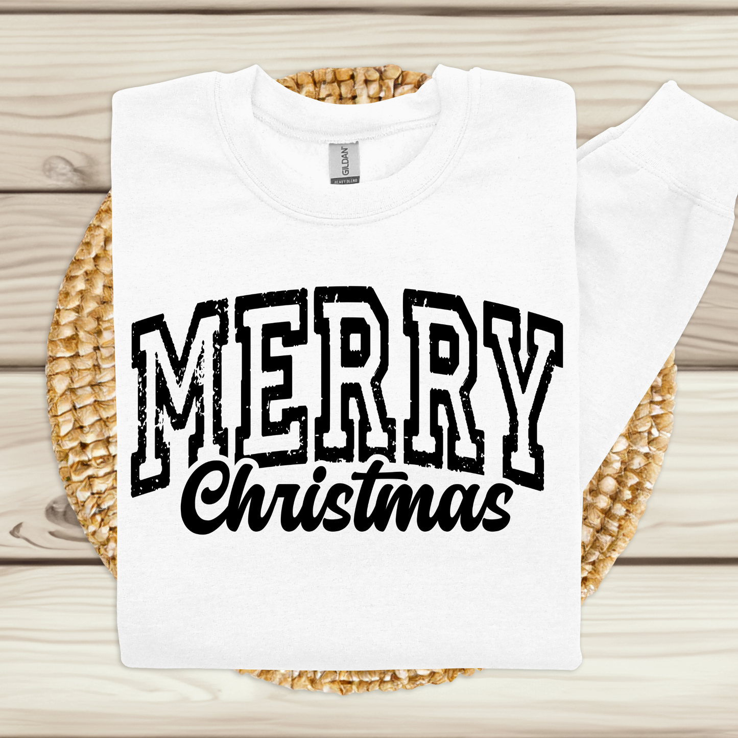 Grunge "Merry Christmas" Shirt - Novelty Christmas Sweatshirt