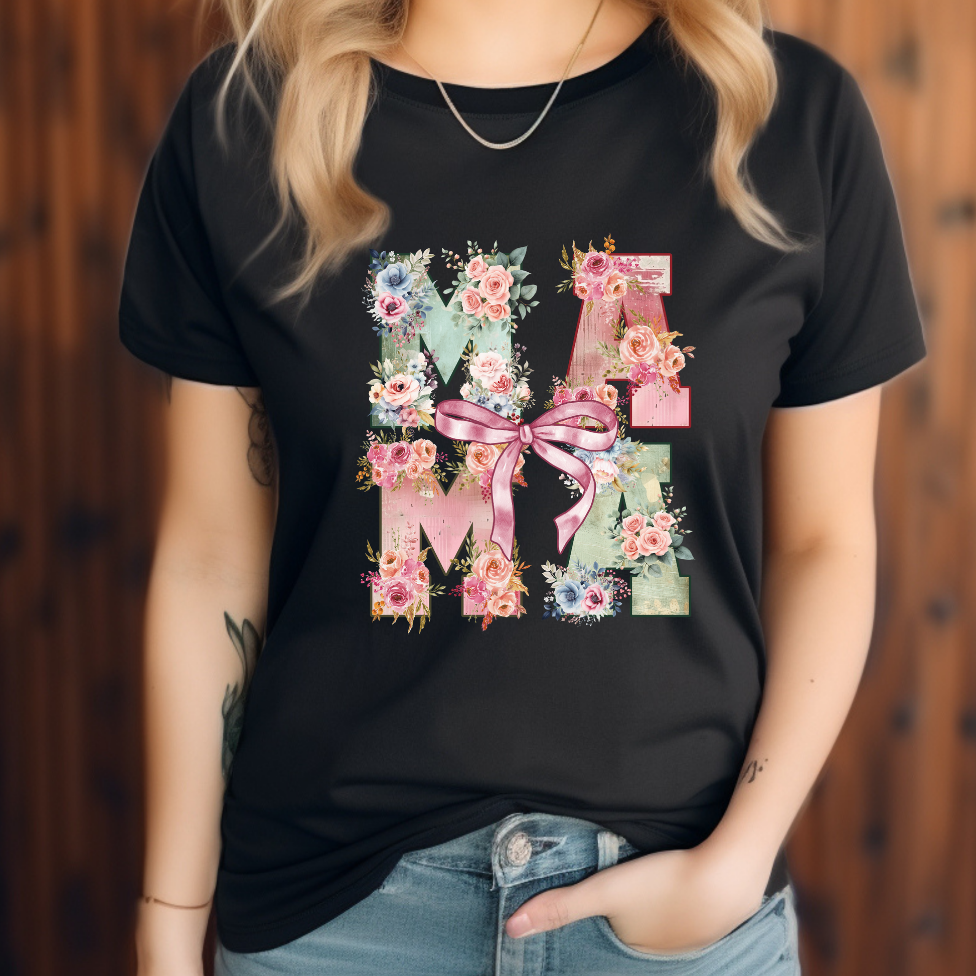 Mom Shirt - MAMA - Elegance in Bloom Stylish Mother's Day Tee
