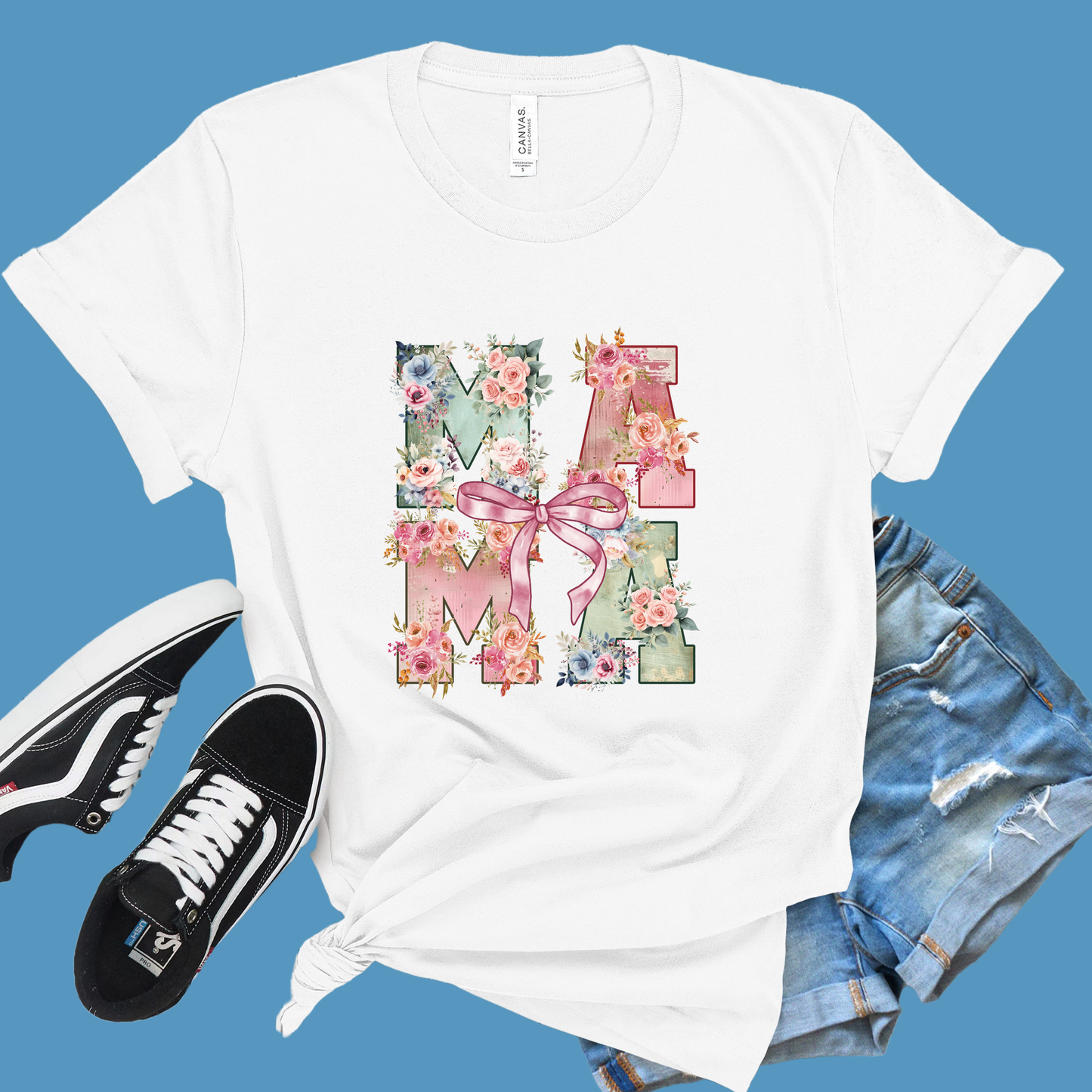 Mom Shirt - MAMA - Elegance in Bloom Stylish Mother's Day Tee