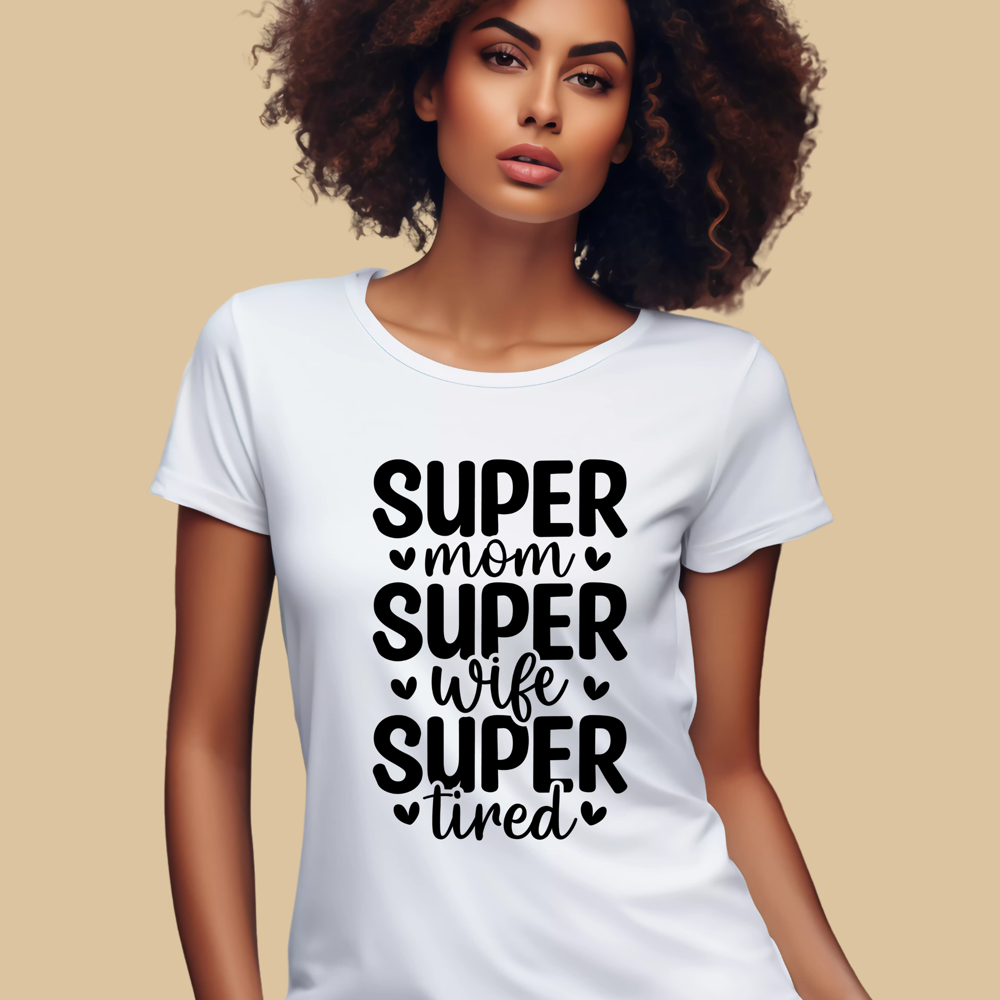 Mom Shirt - Super Mom Tee - Fun & Relatable Gift for Mom women's white tee