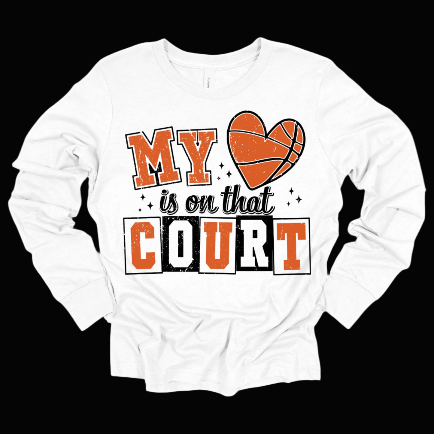 Basketball Mom Shirt - My Heart is on that Court